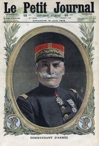 1914-1918年第一次世界大战（14-18战争）。法国将军皮埃尔-杜波依斯（1852-1924）的画像。刊登在 "小报 "上，1916年6月18日。私人收藏 作者 匿名匿名