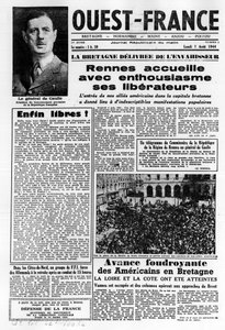 1944年8月7日的《西法》第一期：法国西部的解放和戴高乐将军--照片，B.N. 作者 匿名匿名