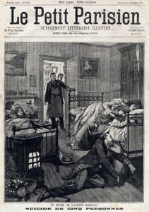 五人在巴黎马尔索大道自杀。在1897年11月21日的 "Le Peute Parisien "上。私人收藏 作者 匿名匿名