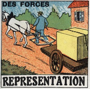 力量：一匹马拉着一辆车。1925年的匿名插图。私人收藏。 作者 匿名匿名