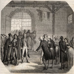 法国大革命--希伯来人--1794年3月23日在巴黎的 "希伯来人"--Alphonse de Lamartine（1790-1869）在《吉伦特人的历史》中的版画，1865-1866 --私人收藏 作者 匿名匿名