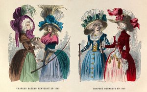 From left to right: Overturned boat hat; Thread hat in 1787 - private collection 作者 匿名匿名