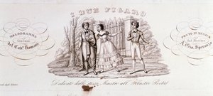 亚历山德罗-斯佩兰扎的歌剧《费加罗》（I due Figaro）的正面插图 作者 匿名匿名