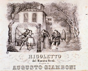 Frontispiece of musical score of Rigoletto opera by Giuseppe Verdi 作者 匿名匿名
