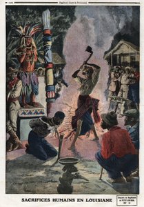 路易斯安那州的人祭。1912年4月21日，《小报》上的雕刻。私人收藏。 作者 匿名匿名