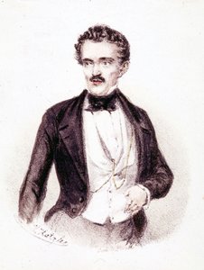小约翰·施特劳斯 (1825 - 1899)，1874 年着有《美丽的蓝色多瑙河》和《蝙蝠-老鼠》一书。绘图。 作者 匿名匿名