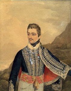 Jozef Antoni Poniatowski (1763-1813) - Prince Jozef Poniatowski - 匿名 - 1807 - 水彩，纸上水粉 - 26,5x21 - 私人收藏 作者 匿名匿名