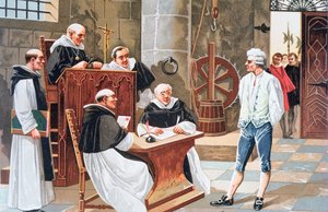 1553 年吉内布拉法院对西班牙神学家米格尔-塞尔维托的判决书，判处他因异端邪说被处以火刑 作者 匿名匿名
