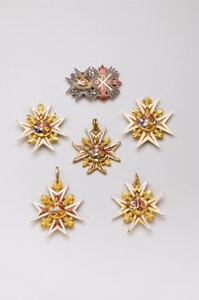 两西西里王国（Two Sicilies）--圣一月勋章--高级：由一块圣一月勋章牌和一块圣乔治君士坦丁勋章牌组成的宝石 作者 匿名匿名