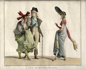 Les Merveilleuses，匿名。 铜版画、水彩 作者 匿名匿名