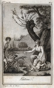 Leto，Letone，Latona，1819年的版画，载于Charles Albert Demoustier（1760-1801）的《Lettres a Emilie sur la mythologie》。私人收藏。 作者 匿名匿名