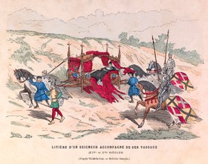 15 世纪一位领主与他的附庸陪伴的 Litiere - 15 世纪一位贵族陪伴他的附庸的遗物-私人收藏 作者 匿名匿名