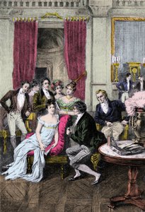 Litterary Salon: “” Around Madame Recamier”” Madame Juliette Recamier (1777-1849) surrounded by literary and political personalites: Charles Nodier (1780-1844), Francois Rene Viscount de Chateaubriand (1768-1848), Sophie Gay (1776-1852), Benjamin Constant  作者 匿名匿名