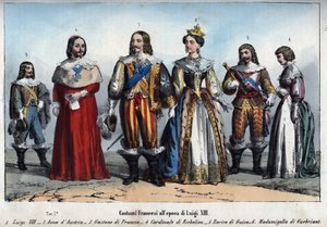 路易十三--奥地利的安妮（1601-1666）（Anne of Austria）--法国的加斯顿（Gaston, Duke of Orleans）--Armand Jean du Plessis, Cardinal de Richelieu--Henri II de Guise（Henry II, Duke of Guise）--Anne-Marie Budes de Guebriant--刻自《Usi e 作者 匿名匿名