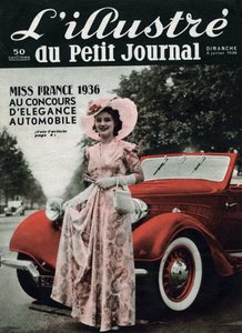 Lynne Lassal Miss France 1936 at the automotive elegance contest. One of the journal “” L