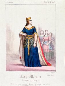朱塞佩·威尔第 (Giuseppe Verdi) 的麦克白歌剧中的麦克白女王角色 作者 匿名匿名
