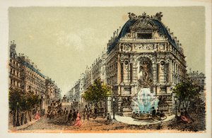 1874年的巴黎。圣米歇尔喷泉，私人收藏 作者 匿名匿名
