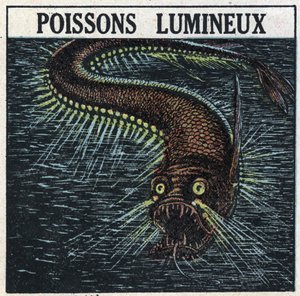 Phosphorescence: luminous fish. Anonymous illustration from 1925. Private collection. 作者 匿名匿名