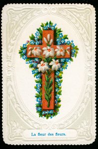 Pious image: Cross with flowers (chromolithography) 作者 匿名匿名