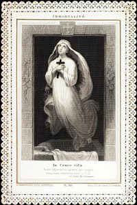 虔诚的形象。"Immortalite, In cruce vita" deces dentelee的卡片。19世纪 私人收藏 作者 匿名匿名