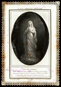 Pious image: “” Notre Dame de Lourdes”” Dentelee card. 19th century. Private collection 作者 匿名匿名