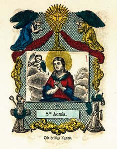Pious image: Saint Agnes. Engraving of the 19th century Private collection 作者 匿名匿名