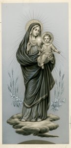 Pious image: Virgin and child with the Blessed Sacrament (engraving) 作者 匿名匿名