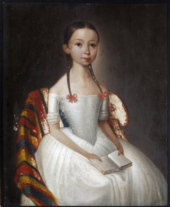 《拿着书的女孩的肖像》（Portrait of a Girl With a Book）1830年前后的匿名画作 私人收藏 作者 匿名匿名
