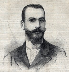 卡西米尔-迈斯特（1867-1957）法国非洲探险家的肖像。雕刻在 "Le Peute Parisien "中。 作者 匿名匿名