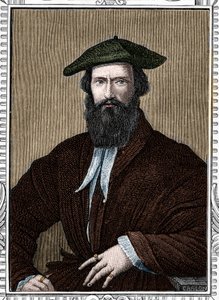 Girolamo Francesco Maria Mazzola的肖像，称为Parmigianino或The Parmesan（1503-1540）意大利画家。1859年雕刻在 "欧洲画廊-意大利 "的armengaud。私人收藏。 作者 匿名匿名