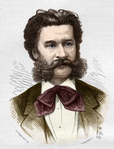 小约翰二世-施特劳斯（1825-1899）的肖像，奥地利音乐家。 作者 匿名匿名