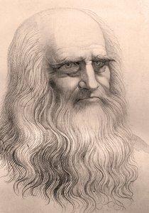 达芬奇（Leonard de Vinci）（1452 - 1519）的肖像来自他的自画像。 作者 匿名匿名