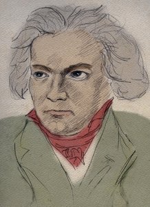 路德维希-凡-贝多芬（1770-1827）德国作曲家的肖像--20世纪初的无名画--私人收藏 作者 匿名匿名