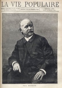 法国作家Paul Meurice（1818-1905）的肖像。在 "大众生活 "中的版画 作者 匿名匿名