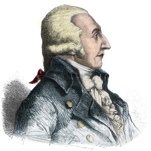 皮埃尔-罗杰-杜库斯（1747-1816）的肖像，法国政治家--阿尔方斯-德-拉马丁（1790-1869）1865-1866年在 "Histoire des Girondins "中的雕刻--私人珍藏 作者 匿名匿名