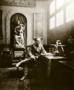 法国作家阿纳托尔-法兰西（1844-1924）1904年在其办公室内的画像。私人收藏 作者 匿名匿名