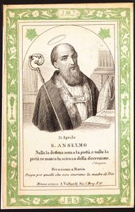 Representation of Saint Anselm Pious image. Postcard. The beginning of the 20th century. Private Collection 作者 匿名匿名