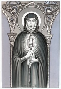 Representation of Saint Claire (Chiara) of Assisi (c.1192-1253), founder of the religious order of the Clares Pious image. Debut of the 20th century Private Collection 作者 匿名匿名
