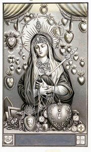 表现痛苦的圣母，mater dolorosa 虔诚的形象。20世纪的首次亮相 私人收藏 作者 匿名匿名
