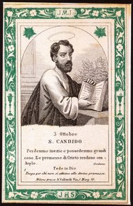 Saint Candide Pious picture. Postcard. beginning of the 20th century. Private collection 作者 匿名匿名