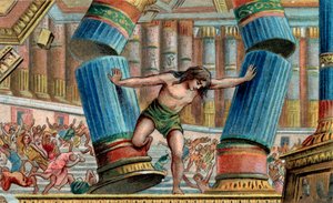 Samson bringing down the Temple of Dagon - Chromolithography - Private collection 作者 匿名匿名