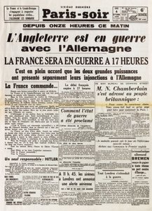 第二次世界大战（1939-1945）--第二次世界大战（WWII或WW2）。巴黎 9月4日晚 作者 匿名匿名
