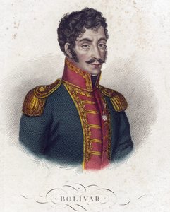 Simon Bolivar (1783-1830) - 匿名 - 1825 - 蚀刻，水彩 - 16,6x12 - 私人收藏 作者 Anonymous Anonymous