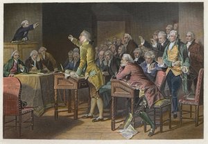印花税法（美国殖民地关税法）--美国革命领袖帕特里克-亨利（1736-1799）1765年在弗吉尼亚州议会反对印花税法的演讲--帕特里克-亨利1765年在议会反对印花税法的演讲。 作者 匿名匿名