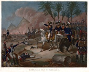 The Battle of the Pyramids (3 thermidor An VI, 21 juillet 1798) - Anonymous - 1800 - Mezzotint - 59,8x84,7 - Private Collection 作者 匿名匿名