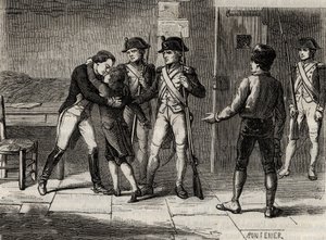 1793年，蒙恬公爵（安托万-奥尔良）和博若莱公爵（路易-查尔斯-奥尔良）在圣让堡（马赛）--阿尔方斯-德-拉马丁（1790-1869）的《吉伦特人的历史》中的版画，1865-1866 --私人收藏 作者 匿名匿名