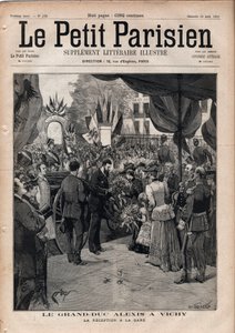 亚历克西斯-亚历山德罗维奇大公（Aleksei Aleksandrovich Romanov）（1850-1908）在维希--在火车站的接待--1891年《小巴黎人》的版画--私人收藏 作者 匿名匿名