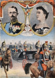 法国的霍泰斯。国王古斯塔夫五世（1858-1950）和绥德女王维多利亚（Viktoria de Bade 作者 匿名匿名