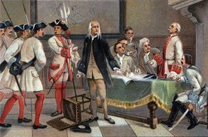1719年，弗朗索瓦-安妮森斯因是1717年布鲁塞尔骚乱的主要煽动者而被捕。布鲁塞尔安托万巧克力的广告色版画，20世纪初。私人收藏 作者 匿名匿名