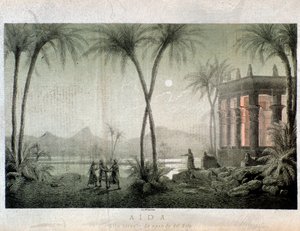 The banks of the Nile. Illustration for act III of Aida, opera by Giuseppe Verdi 作者 匿名匿名